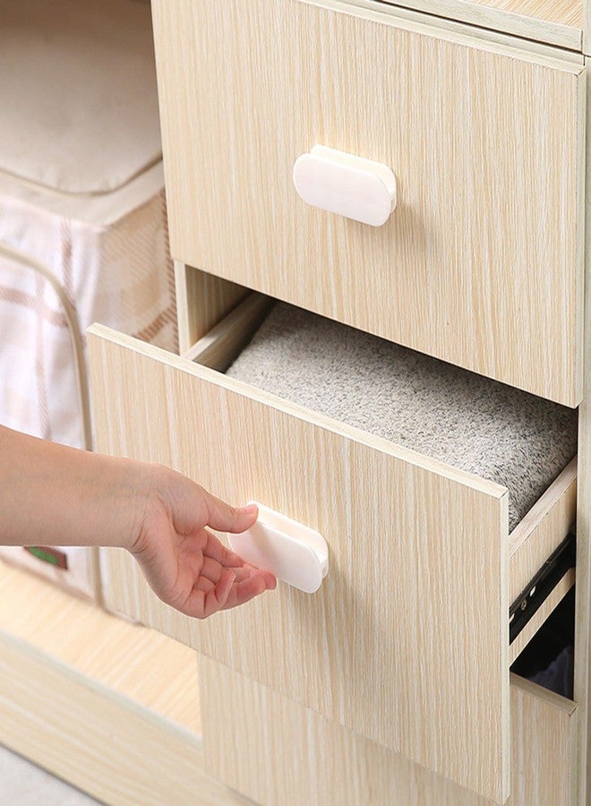 Mockery Self-Adhesive Door and Window Handles - Pack of 4, Plastic Furniture Handles for Drawers, Cabinets, Refrigerators, Auxiliary Doors (White) - Image 3